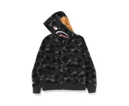 Bape Ins Shark Double Hat Sweater Zipper Coat Star Camouflage Sky Night Light Fashion Brand Co-branded Loose Hoodie for Men and Women